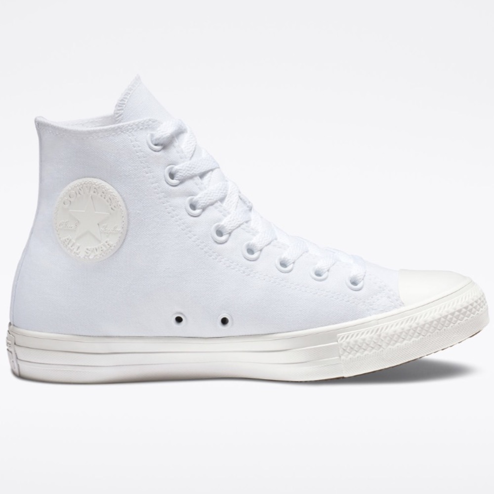 All White High Top Converse